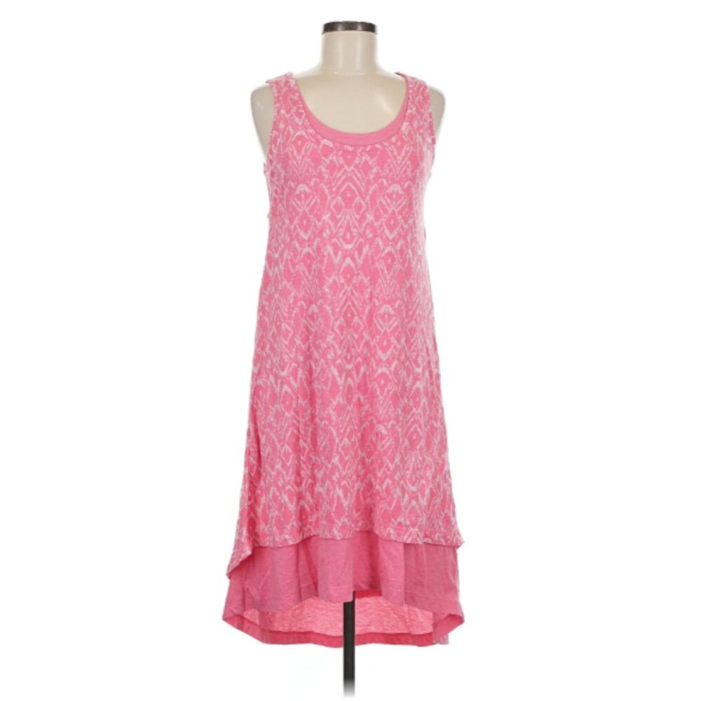 Mod-O-Doc Pink Burnout Jersey Keyhole Sleeveless Midi Dress Like New Size XL